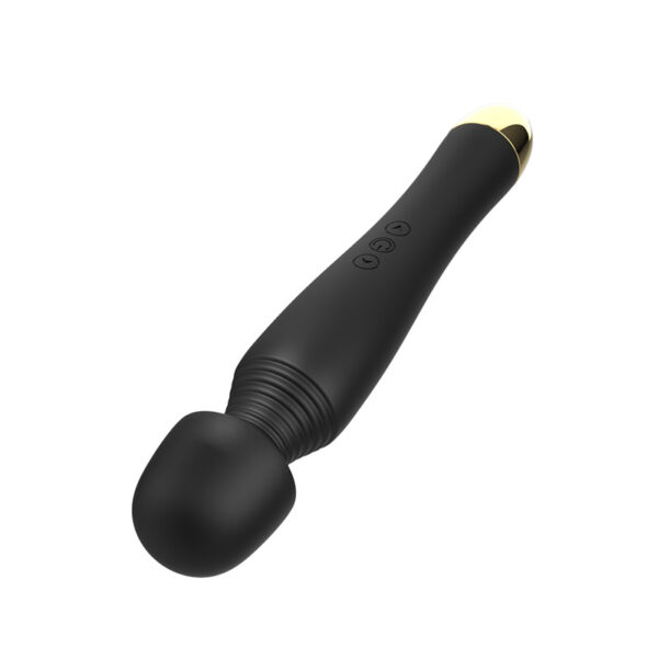 Black/Purple Wand Vibrator – Powerful Rechargeable Massager - Imagen 2