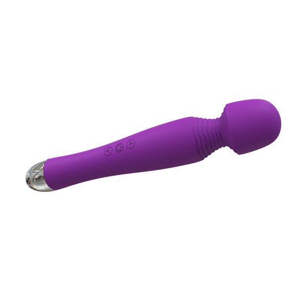 Black/Purple Wand Vibrator – Powerful Rechargeable Massager - Imagen 3
