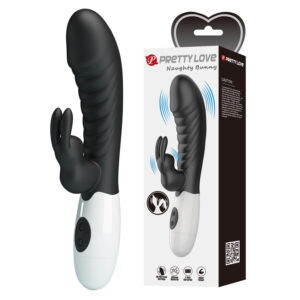 Pretty love Black Ribbed Rabbit Vibrator